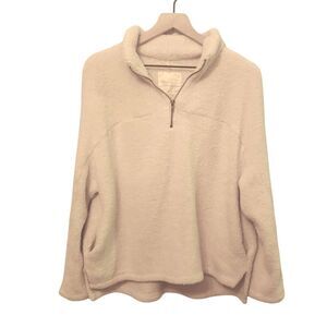 Altar'd State Light Pink Sherpa Quarter Zip Pullover Size Large